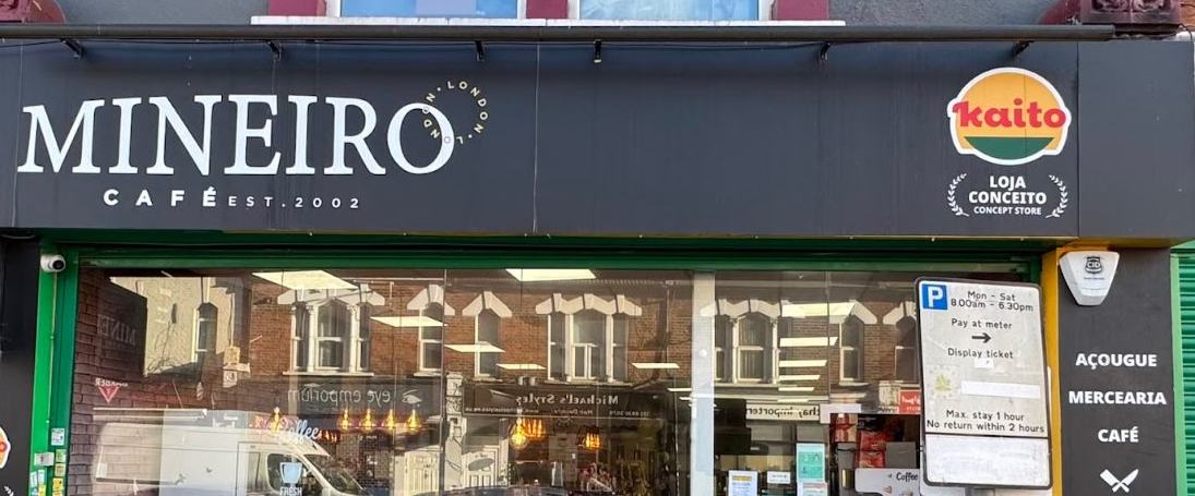 The Mineiro Café and Kaito Concept Store shopfront on Willesden High Road